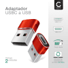 2x USB A USB C Carga Rápida y Transmisión de Datos Inmediata - Pack 2x Adaptador USB tipo C hembra a USB macho para iPhone, iPad, Huawei, Switch, Galaxy y muchos más - rojo