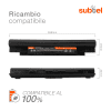 Batteria subtel® 451-11845 per notebook Dell Vostro V131 / Inspiron 13Z (N311Z) / Inspiron 14Z (N411Z) / Latitude 3330 Affidabile ricambio da 4400mAh Sostituzione ottimale per computer portatile laptop Dell