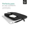 Funda para tablets de 10.1 pulgadas CELLONIC® nylon negro universal - Funda protectora para tablets con función de soporte, burbujas antigolpes y bolsillo delantero | Funda impermeable