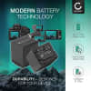 2x Batteri för Panasonic NV-GS27 -GS17 -GS400 -GS180 -GS75 -GS500 -GS320 -GS60 VDR-D150 -D100 -D160 SDR-H20 -H280 PV-GS39 -GS150 kamera med hög 2100mAh kapacitet + laddare för uppladdningsbara kamerabatterier