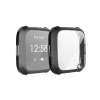 subtel® Beskyttelsesetui og skærmbeskytter til FitBit Versa Lite 9H Hærdet glas GPS Smart Watch Cover Smartwatch Bumper Case Frame - Sort