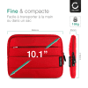 CELLONIC® Universal Protective Tablet Sleeve Case with Stand for 10.1 Inch Tablets Nylon Anti-Shock Bubble Padding Water Repellent Shockproof Slim Cover Bag - Red