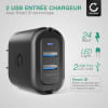 Chargeur USB 2 Ports pour Samsung, Apple, Huawei, Xiaomi, Sony