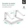 CELLONIC Universalställ för bärbara datorer - Justerbart Aluminium Lättvikt Ergonomisk Kylning Dator Höj- och sänkbart Laptopbord - Passar alla typer av bärbara datorer och laptops
