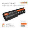 Batteria subtel® 42T4835 per notebook Lenovo ThinkPad X200 / X200s / X201 / X201s Affidabile ricambio da 4400mAh Sostituzione ottimale per computer portatile laptop Lenovo