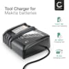 CELLONIC Makita 14,4V-18V laddare för Li-Ion litiumjonbatterier - 7A DC18RC, DC18RA, DC18SD snabbladdare för elverktyg med kabel och kontaktadapter