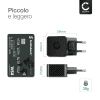 2x Caricatore USB rapido, adattatore di ricarica per 5V / 1A, 1000mA , colore nero, 5W 1A 5V 1 per presa EU