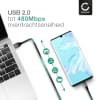 USB Kabel compatibel met TP-Link Neffos X1, X1 Max, X1 Lite, C9A, C9, C7A, C7, C5, C5 Max, C5A, C5L, Y5S, Y50 - 2m Oplaadkabel Datakabel 2A PVC smartphone grijs