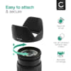 CELLONIC® Vervanging Zonnekap voor bajonet HB-N106 voor Nikon AF-P DX Nikkor 18-55 mm 1:3.5-5.6G VR,1 Nikkor 10-100mm f/4-5.6 VR lens, zonnekap van Plastic