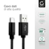 Cavo USB 2.0 con connettore USB C Type C per telefono Motorola Edge, Edge Plus, G7, G7 Plus, G7 Play, Moto G6, G7, G8, G8 Power, G9 Plus filo di 1m cavetto dati & ricarica 3A in Nylon nero per cellulare