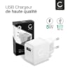 Chargeur USB pour smartphone, tablette, appareil photo, GPS, Mp3, haut-parleurs, etc. - Adaptateur de charge avec prise USB 1A/5W - Adaptateur d'alimentation : prise de charge pour prise de courant