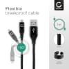 Micro USB Kabel für Video- und Fotokameras, Smartphones, GPS, Tablet, Smartwatch uvm - Ladekabel 2.4A Datenkabel 1m Nylon schwarz