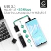 USB OTG Kabel für Smartphones, Tablets, Smartwatch, Lautsprecher, Kamera oder Kopfhörer OTG Adapter USB C Type C Stecker auf USB A Buchse - USB Host Anschluss, On The Go Adapterkabel schwarz