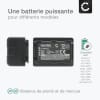 Batterie 1500mAh pour appareil photo Panasonic HC, HDC, SDR - Remplacement modèle VW-VBK180 VBK360 VW-VBL090