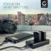 USB-dubbelladdare (LP-E10) för Canon EOS 1100D 1200D 1300D EOS 1D X EOS 2000D EOS 4000D Kiss X50 X70 X80 Rebel T3 T5 T6 + 1m + USB Kabel från CELLONIC