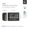 2x Batterie EI-D-LI1 2600mAh pour système domotique Trimble R4, R6, R7, R8