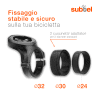 subtel® Supporto adattatore per tubi di 25 mm & 32 mm di bici per Garmin Edge, Sigma Sport Rox, Bryton Rider, Mio Cyclo, iGPSPORT fissaggio di fanale, luce o navigatore ciclocomputer tachimetro nero kit di attacco con riduzioni, chiavini e viti