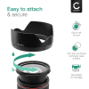ES-68 II Kamera Ø 49mm Solblender for Canon EF 50mm f/1.8 STM – Plast Bajonett Blomst- / Tulipan- / Kronblad- Solblender fra CELLONIC