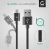 USB C Type C Kabel für Sony Xperia 1 II, III, Xperia 5 II, III, Xperia 10 II, III XZ2, XZ3, XZ1 Compact Handy Ladekabel - 1m 3A Nylon schwarz - Datenkabel für Smartphone