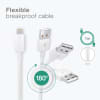 vit datakabel för Apple iPhone 14, 13, 12, 11, X, XS, XR, 8, 7, SE mobil & smartphone - 1m för snabb överföring - USB-sladd