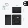 USB dobbel lader (LC-SCL6) for Leica Q2, Q3, BP-SCL6 + 1m + USB Kabel fra CELLONIC