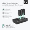 2x Batteri for GoPro Hero 13, AHDBT-1301 AHDBT-1301PR (1900mAh, 3.89V) + Dobbel Lader fra CELLONIC