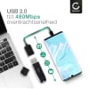 USB OTG-kabel voor Xiaomi 12, 11T Pro, Redmi Note 11, 10, 10 Pro, Mi 11 - OTG-adapter USB C Type C stekker naar USB A aansluiting - connector on-the-go adapterkabel zwart