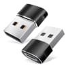 2x Adaptateur USB C vers USB - Adaptateur USB-C femelle vers USB-A mâle Chargement et transfert de données rapides Connecteur pour iPhone, iPad, Galaxy, téléphone, tablette, ordinateur portable - noir