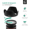 CELLONIC® EW-73B Lens Hood for Canon EF-S 17-85mm f/4-5.6, 18-135mm f/3.5-5.6 IS Plastic Bayonet Flower / Tulip / Petal Sun Shade