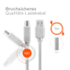 USB Kabel für USB 2.0-Druckerkabel A-Stecker auf B-Stecker, 3 m - Ladekabel 3m PVC Datenkabel grau