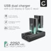 2x Batteri for Panasonic Lumix G9, GH5S, DC-S5, DC-S5K, DC-GH5 II, DMW-BLK22, DMW-BTC15 kamera - Reservebatteri DMW-BLK22 2250mAh + USB Dobbel Batterilader DMW-BTC15, Kamerabatteri Lader