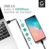 Universal USB C Type C to USB A Data and Charging Cable for Mobile Phones, Tablets, GPS, Speakers – 3A Fast Data Transfer 1m PVC Charger Lead - Black