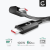 USB C till USB C 100W (PD) -kabel L-formad rät vinkel 1m nylon laddning datakabel USB 3.1 10 Gbps 8K för mobiltelefon, surfplatta, smartklocka, GPS, högtalare och mer