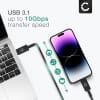 100 w USB C- till USB C-kabel - 1m i flätad nylon USB 3.1 snabbladdande 10 Gbps dataöverföring 8 K Ultra HD för iPhone, Galaxy, Huawei, Xiaomi - svart