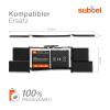 Battery for Apple Macbook Pro 15 Touch - A1990 (Mid 2018 / 2019), 020-02391, A1953 11.4V 7300mAh from subtel