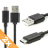 2x USB Kabel for Microsoft Lumia 950 / Lumia 950 XL (USB A 2.0 -> USB Type C) - 1,0m Ladekabel 3A USB Ledning PVC Datakabel svart