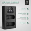 Chargeur Double USB EN-EL14 pour batterie MH-24 de Nikon D3500, D3400, D3300