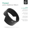 Parasol de repuesto de CELLONIC® para bayoneta HB-32 para Nikon AF-S DX Zoom Nikkor 18-105mm, 18-135mm, 18-140mm 3.5-5.6, 18-70mm 3.5-4.5 Lens hood de Plastic para fotografía Protector solar para Objetivos Flor / Pétalo / Tulipán