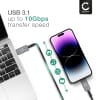 USB C Type C til USB C Type C kabel for Apple iPhone 17, 16, 17 Pro Max, 16 Pro, 16 Pro Max, 17 Pro, 16e, 16 Plus, iPad Air 4 (2020) - A2072, Air 4 (2020) - A2316, Air 4 (2020) - A2324, Air 4 (2020) - A2325 LG Velvet Samsung Galaxy S25 Ultra, S25, S23, S22 Plus Google Pixel 10, 9a 3A (PD 100W) hurtigladende datakabel grå / svart, Nylon, 1m fra CELLONIC