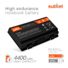 subtel® A32-X51 / A32-T12 laptop-batteri för Asus B51 / Pro52 / T12 / X51 / X58 / Z93 med 4400mAh - Ersättningsbatteri, reservbatteri till bärbar dator