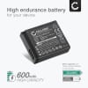 2x Batteri for Panasonic Lumix DMC-GF7, DMC-GX7, DMC-GM1, DMC-GM5, DMC-LX15, DC-GX800 Kameraer 600mAh fra subtel