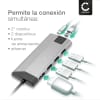 CELLONIC  Adaptador USB C multipuertos: 1x HDMI 4K @ 60Hz, 1x USB-C, 3x USB-A (3.0), 1x Ethernet, 1x Micro SD, 1X SD - HUB USB / Dongle USB C con 8 puertos compatible con Mac OS, Windows, Macbook, Lenovo, Dell o HP