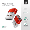 2x Adaptateur USB C vers USB - Adaptateur USB-C femelle vers USB-A mâle Chargement et transfert de données rapides Connecteur pour iPhone, iPad, Galaxy, téléphone, tablette, ordinateur portable - rouge