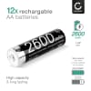 Cellonic® Piles AA ricaricabile - 2600mAh, precaricato, lunga durata - 12x batteria AA Mignon HR6 LR6