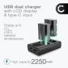 2x Batteri for FujiFilm GFX100S, GFX 50S II, XT4, NPW235 kamera - Reservebatteri NP W235 2250mAh + USB Dobbel Batterilader NP W235, Kamerabatteri Lader