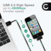 Datakabel for Samsung Galaxy Note 10.1 / Tab 8.9 / Tab 10.1 / Tab 2 7.0 / Tab 2 10.1 - 1.0m USB kabel, svart