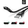 Câble Micro USB de 1m pour Nokia 1, 1 Plus, 1,3, 2, 2.4, 3, 5, 6 (2017), 130, 210, 220, 3310 (2017), Lumia 520, 530, 625, 630, 635, 735, 1320 transfert de données et charge 2.4A noir en PVC