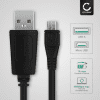 Cavo USB 2.0 con connettore Micro USB per navigatore Garmin Edge 520 Plus, 820, 1000, 1030 / Dashcam 55 / Zumo 595 / Approach / Dezl 760 1m cavetto dati & ricarica 1A in PVC nero