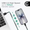 USB C Type C til USB A kabel for Apple iPhone 17, 16, 17 Pro Max, 16 Pro, 16 Pro Max, 17 Pro, 16e, 16 Plus Samsung Galaxy S25 Ultra, S25 Google Pixel 10, 9a, 10 Pro, 10 Pro XL Xiaomi 15 Ultra, Redmi Note 14 Pro+, Note 14 Pro, 15T Pro OnePlus 13 3A hurtigladende datakabel svart, Nylon, 1m fra CELLONIC