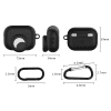 Lomme for Apple AirPods Pro + Karabinkrok & AirTags - Silikon, svart shell pocket tasker